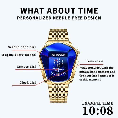 Top Luxury BINBOND Stainless Steel Men Waterproof Wristwatch