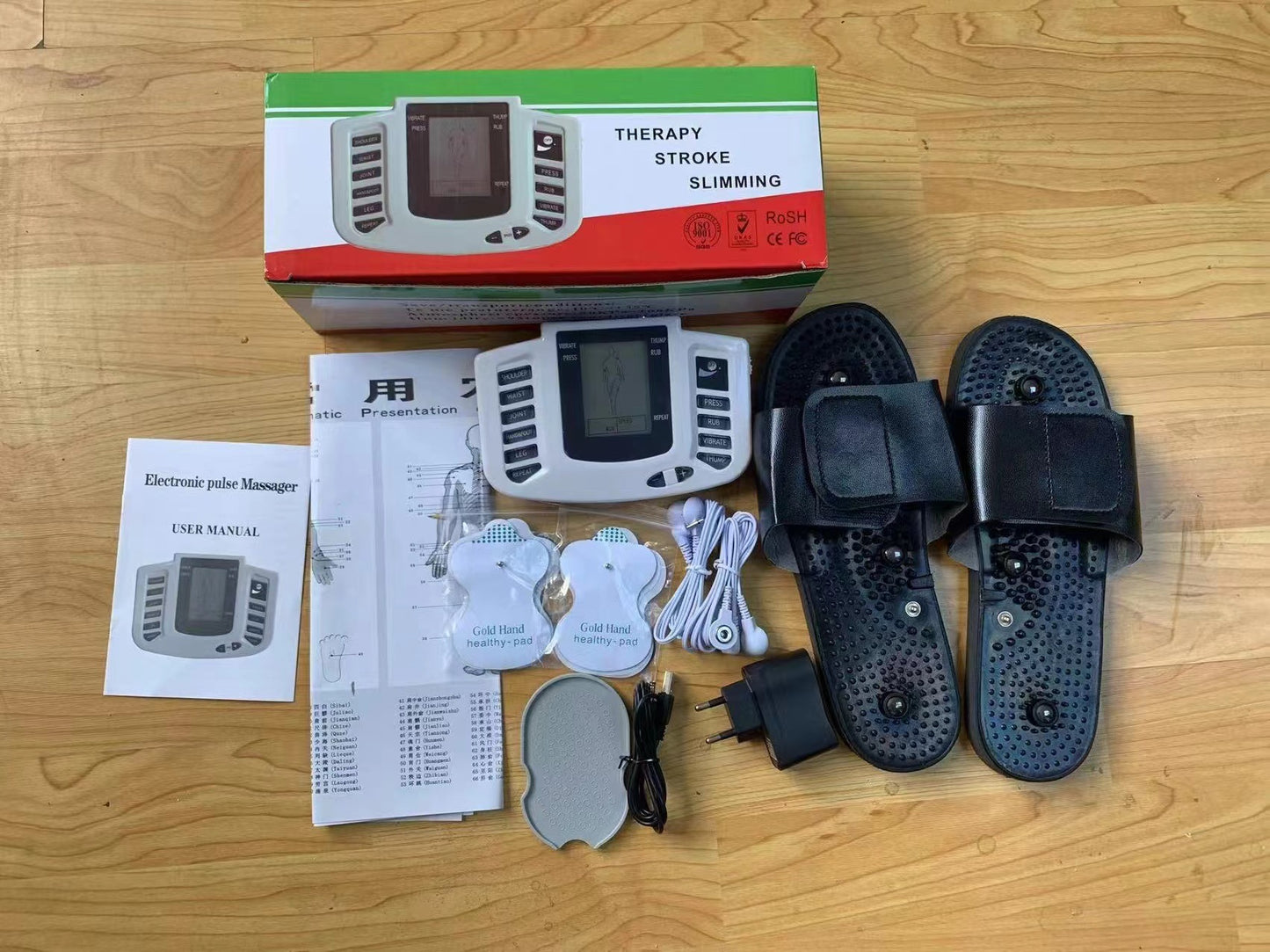 Digital Electrical Acupuncture Slimming Body Machine Therapy Slippers Stroke Massager