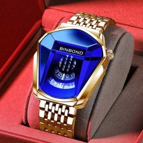 Top Luxury BINBOND Stainless Steel Men Waterproof Wristwatch
