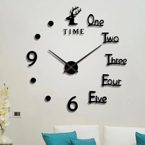 Modern Artistic 3D Wall Clock – “Time Deer” Design